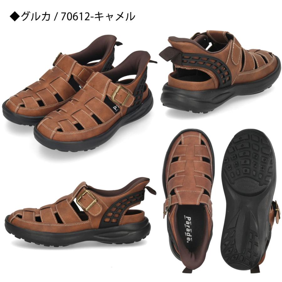 Parade メンズ サンダル かかと付き 手を使わず履ける シューズ