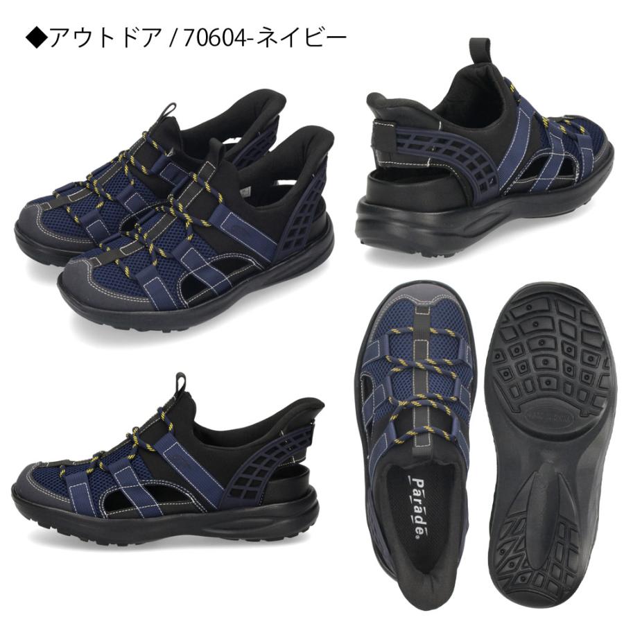 Parade メンズ サンダル かかと付き 手を使わず履ける シューズ