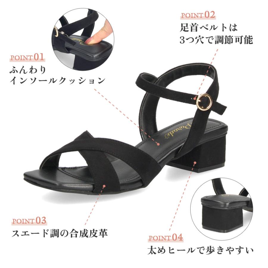Parade サンダル レディース ヒール 3.5cm アンクルストラップ