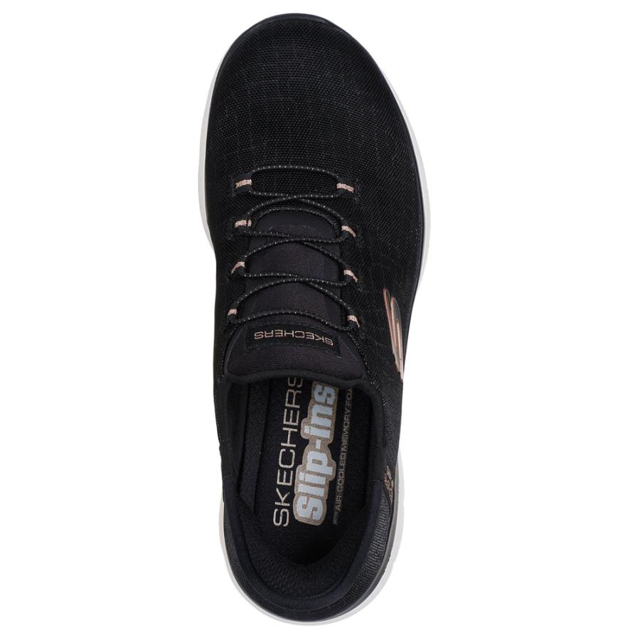 スケッチャーズ スリップインズ レディース 幅広 ワイド幅 スリッポン 黒 ハンズフリー SKECHERS Slip-ins サミッツ クラッシーナイト 150128Wの画像