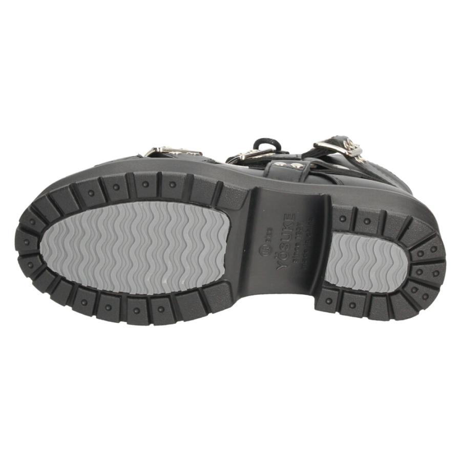 YOSUKE（ヨースケ） 厚底レースアップブーツ レディース 防滑 黒