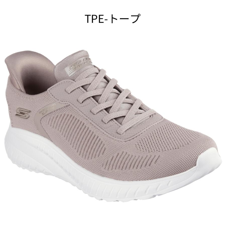 【6990円〜】 スケッチャーズ スリップインズ レディース ワイド 幅広 黒 スニーカー SKECHERS Slip-ins ボブス スポート スクワッド カオス 117497Wの画像