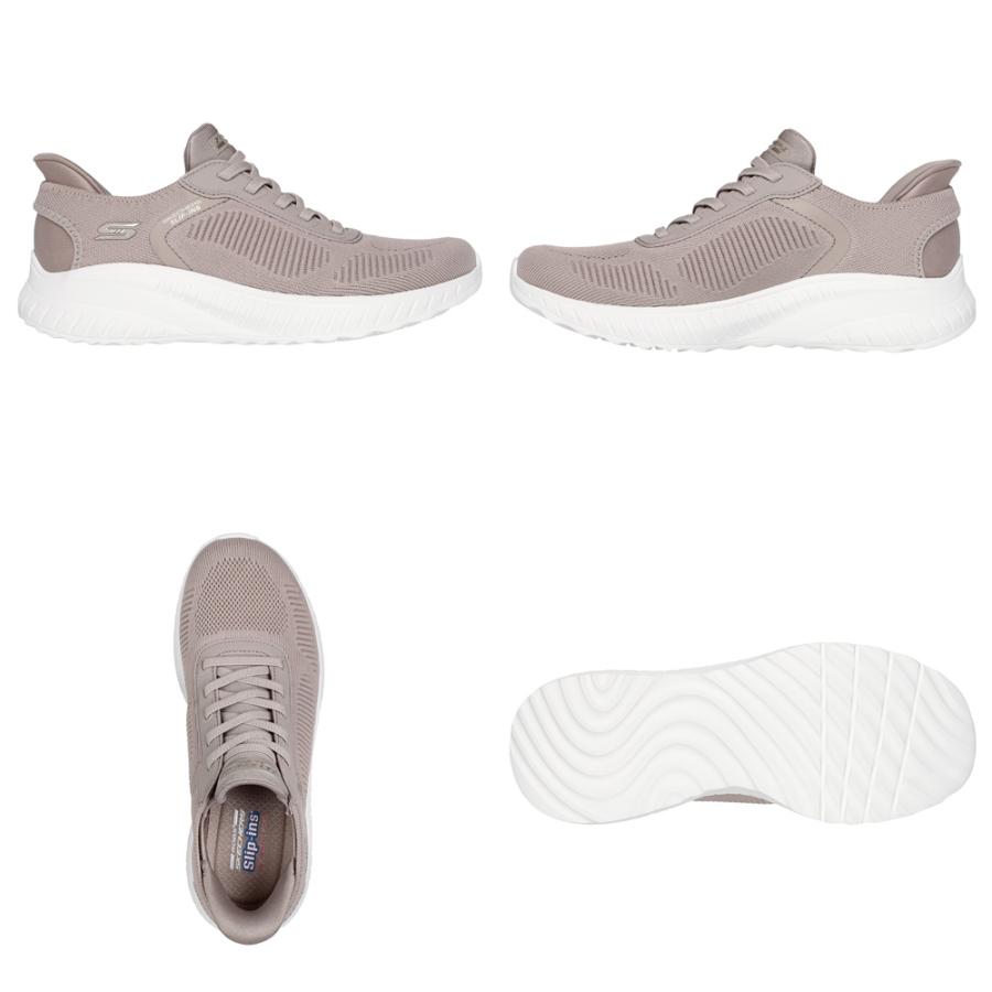 【6990円〜】 スケッチャーズ スリップインズ レディース ワイド 幅広 黒 スニーカー SKECHERS Slip-ins ボブス スポート スクワッド カオス 117497Wの画像