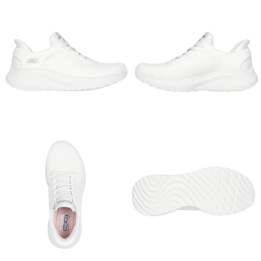 【6990円〜】 スケッチャーズ スリップインズ レディース ワイド 幅広 黒 スニーカー SKECHERS Slip-ins ボブス スポート スクワッド カオス 117497Wの画像