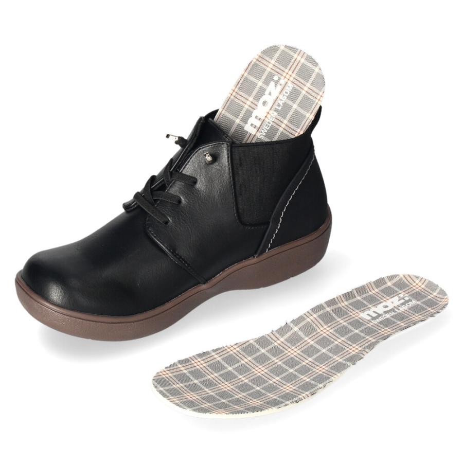 moz（モズ） レディース ブーツ 黒 歩きやすい レースアップブーツ