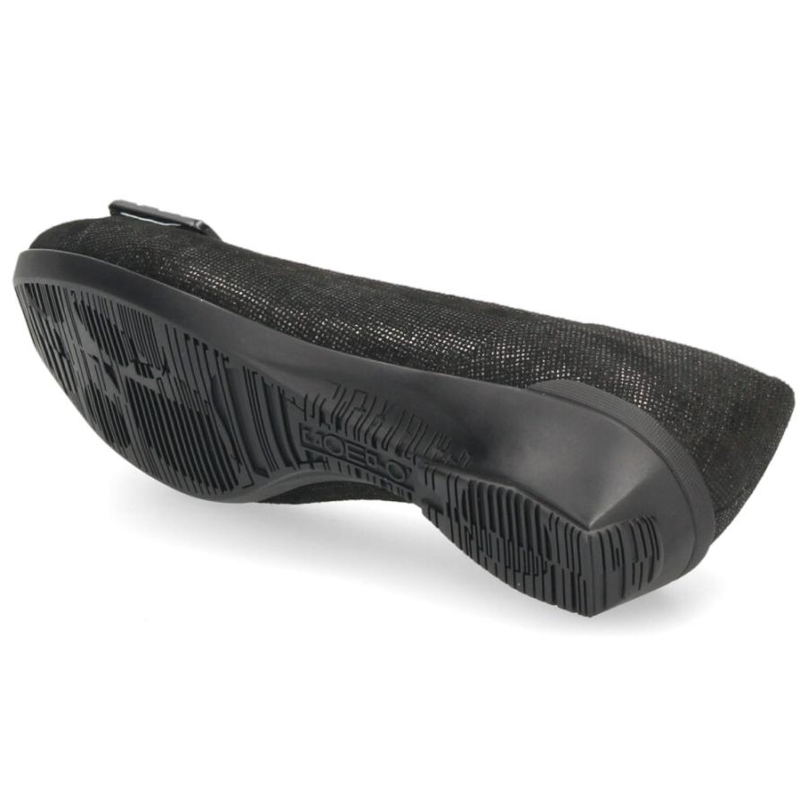 パンプス ローヒール 黒 おしゃれ 本革 ゆったり 幅広 レディース 靴