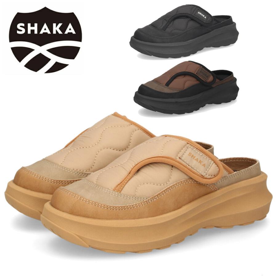 SHAKA（シャカ） サンダル レディース 黒 厚底 靴 シュラフ スライド