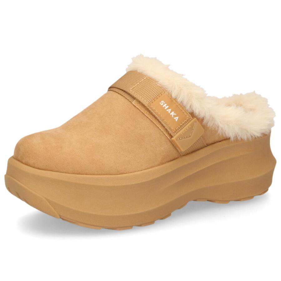 SHAKA（シャカ） サボ サンダル レディース 黒 厚底 スナッグ ボア