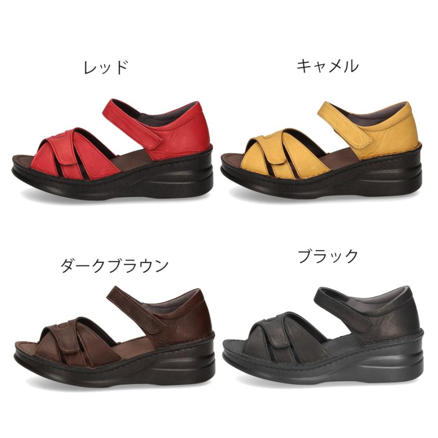 ニコ（NICO） サンダル レディース 本革 カジュアル クッション性 黒