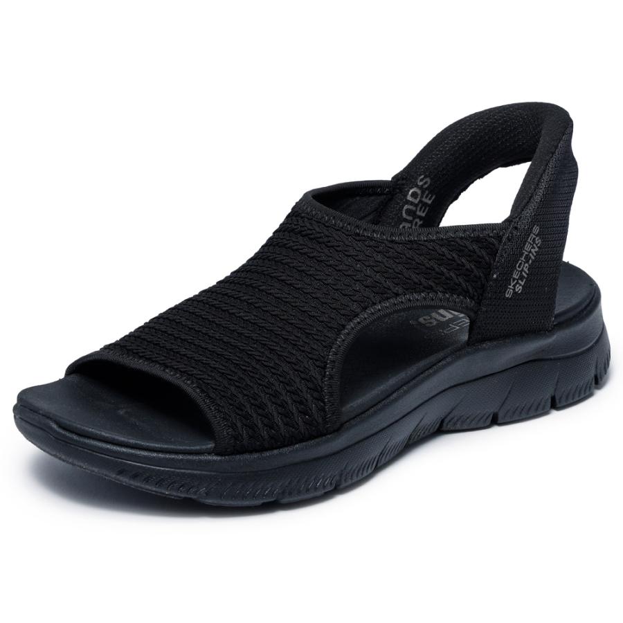 SKECHERS Slip-ins スリップイン サンダル 黒　24 SKECHERS（スケッチャーズ） スリップインズ レディース サンダル