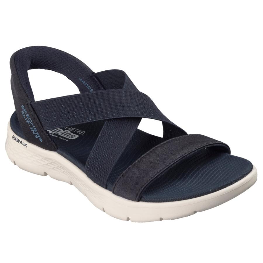 スケッチャーズ スリップインズ 立ったまま履ける レディース サンダル ゴーウォーク 靴 ノーマル幅 SKECHERS Slip-ins 141489 ハンズフリー 手を使わずに履けるの画像