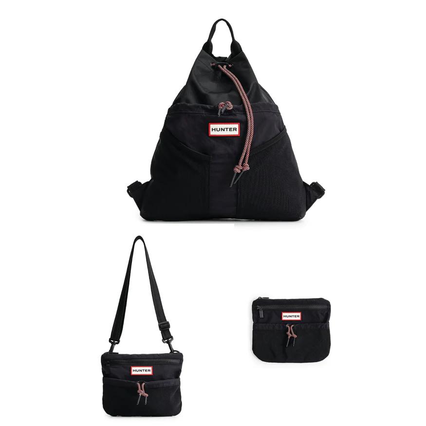タグ付き HUNTER ブラック リュック・ショルダーバッグセット HUNTER（ハンター） リュック ショルダーバック 軽量 撥水 3WEY