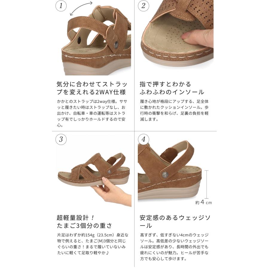 Parade レディース サンダル 2WAYストラップサンダル かかとあり