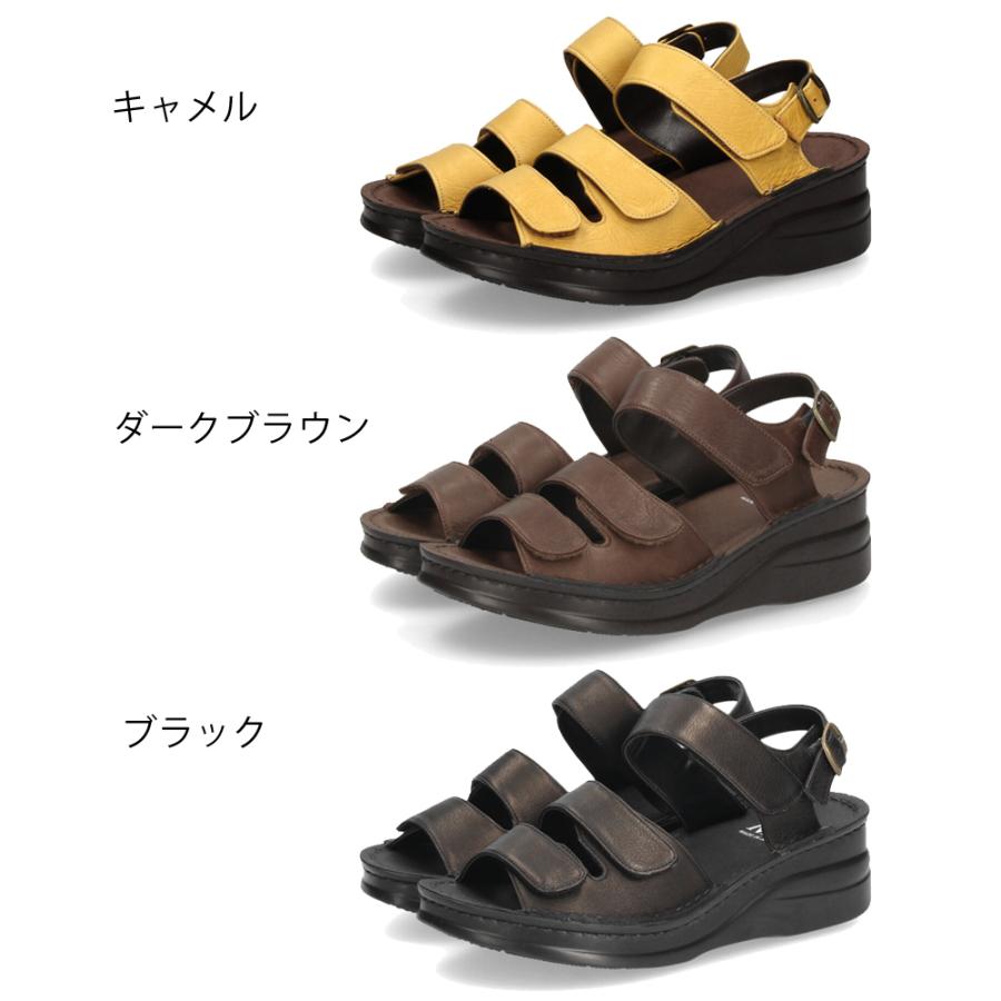 ニコ（NICO） サンダル レディース ウェッジソール 本革 ストラップ