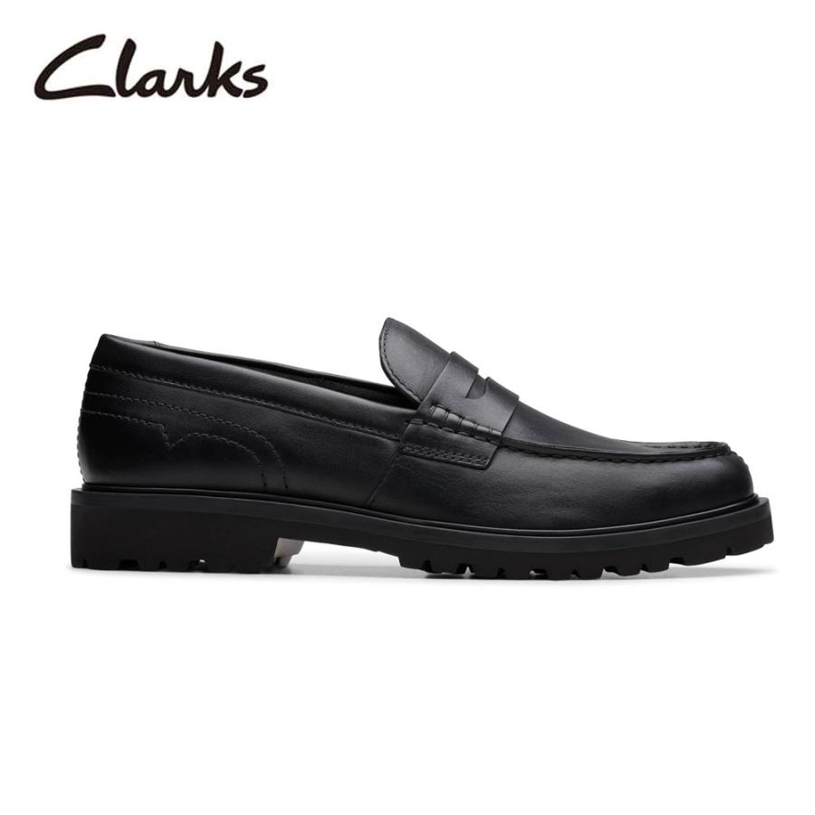 Clarks（クラークス） メンズ ローファー 本革 ブラック レザー 軽量 
