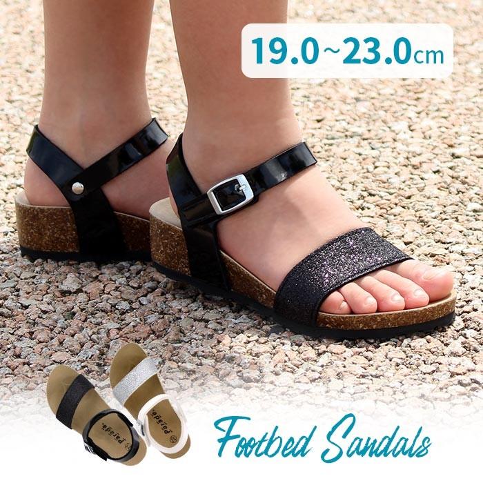 Parade キッズ サンダル 女の子 ベルト ベルクロ ヒール ジュニア 子供