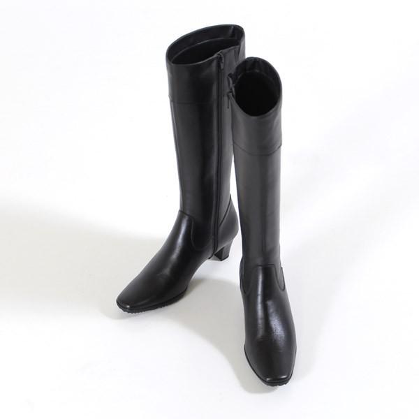 ロングブーツ レディース 本革 Dona Miss ドナミス 3422 黒 ワイズ 3e ヒール レザーブーツ セール Parade ワシントン靴店 通販 Paypayモール