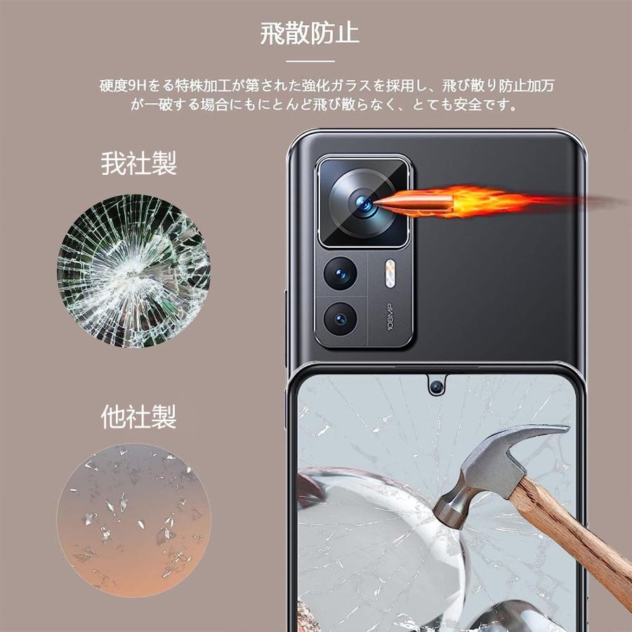 Xiaomi 12T Pro 携帯保護用 液晶保護とカメラレンズ保護用覗き見防止強化ガラスセット販売 9H硬度 耐衝撃 画面割れやすり傷防止 耐久性が良い｜washodo｜05