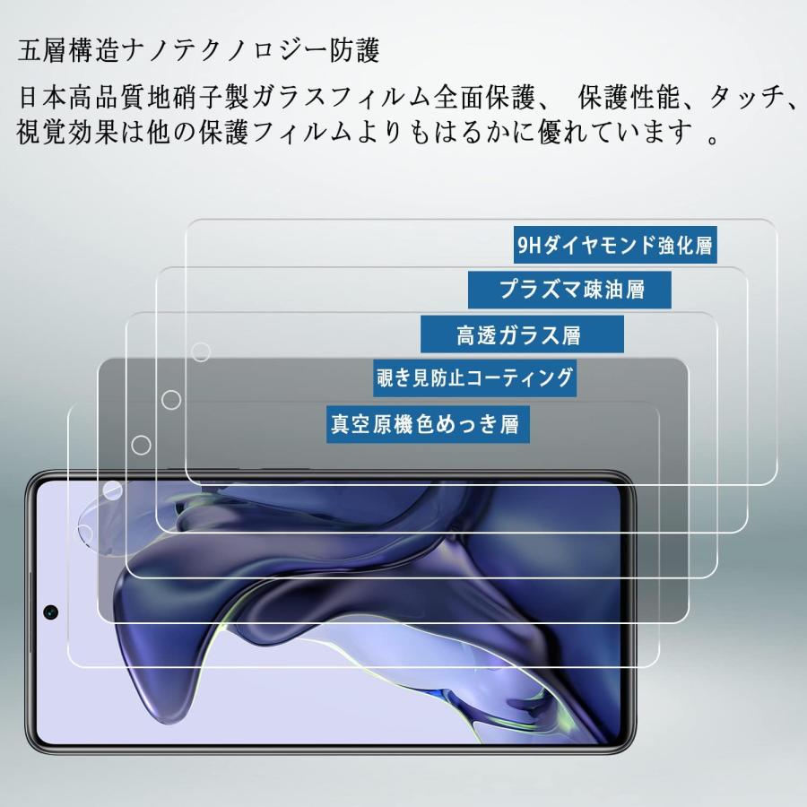 Xiaomi 11T Xiaomi 11T Pro 覗き見防止強化ガラス保護フィルム プライバシー保護に 液晶画面保護 指紋防止 油、汚れ、傷防止に 落下破損防止｜washodo｜05