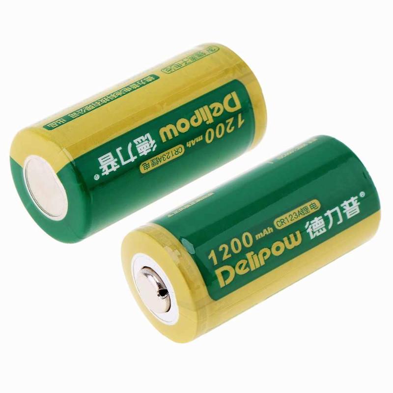 「WASHODO」DELIPOW CR123A 2本セット リチウム 充電式電池 3V 1200mah lc 16340 充電式電池 高品質