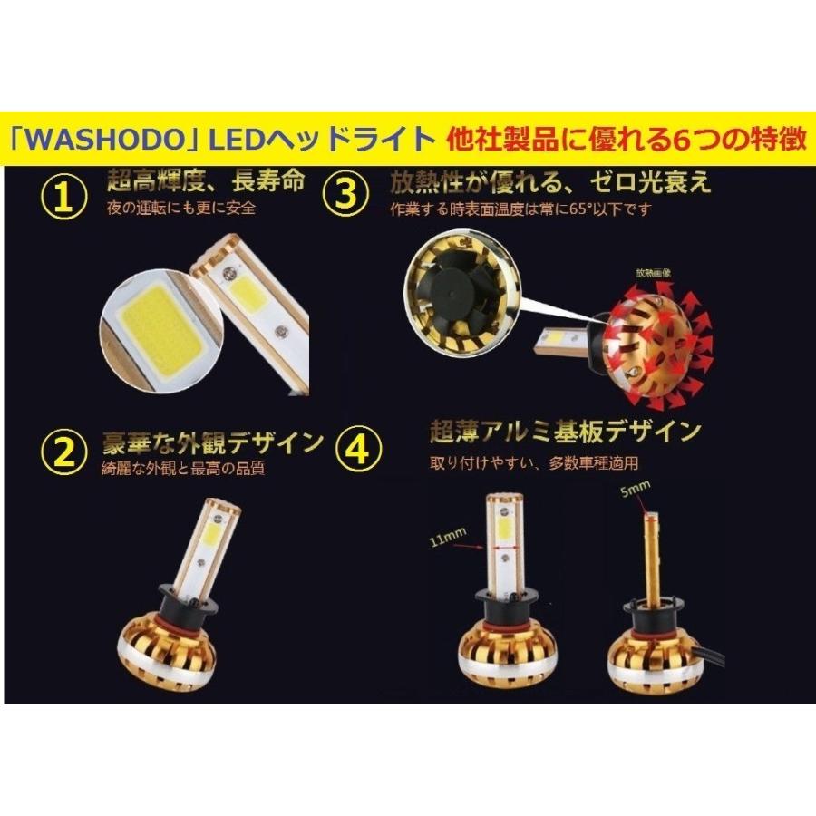 「WASHODO」自動車用LEDヘッドライトキット H4 Hi/Lo タイプ  次世代LEDバルブ CREEハイレベルCOBチップ搭載 6000K、8000K取替可 12-24V対応「820-0003」｜washodo｜03