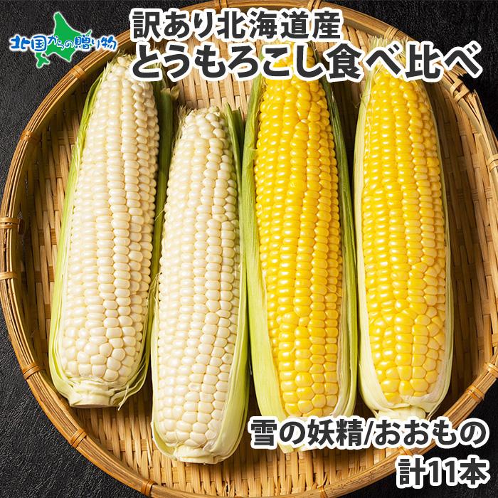 売れ筋商品 トウモロコシ 食べ比べセット 11本 北海道産 とうもろこし バーベキュー 食材 q 雪の妖精 ホワイトコーン 白いトウモロコシ 白 黄色 甘い