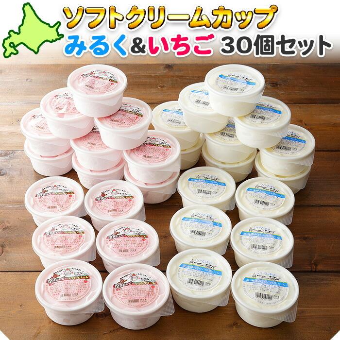北海道 ソフトクリーム アイス 30個2種 アイスクリーム ギフト セット お菓子 苺 ミルク くりーむ童話｜washoku2