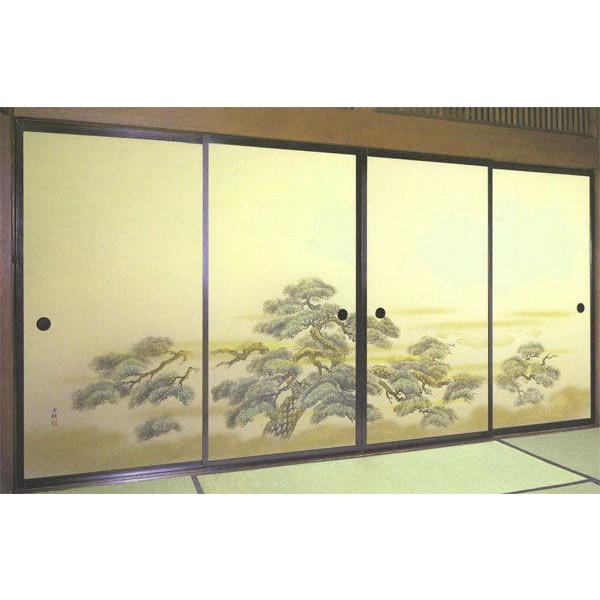 襖紙 4枚組　４枚柄織物高級ふすま紙　P-1614