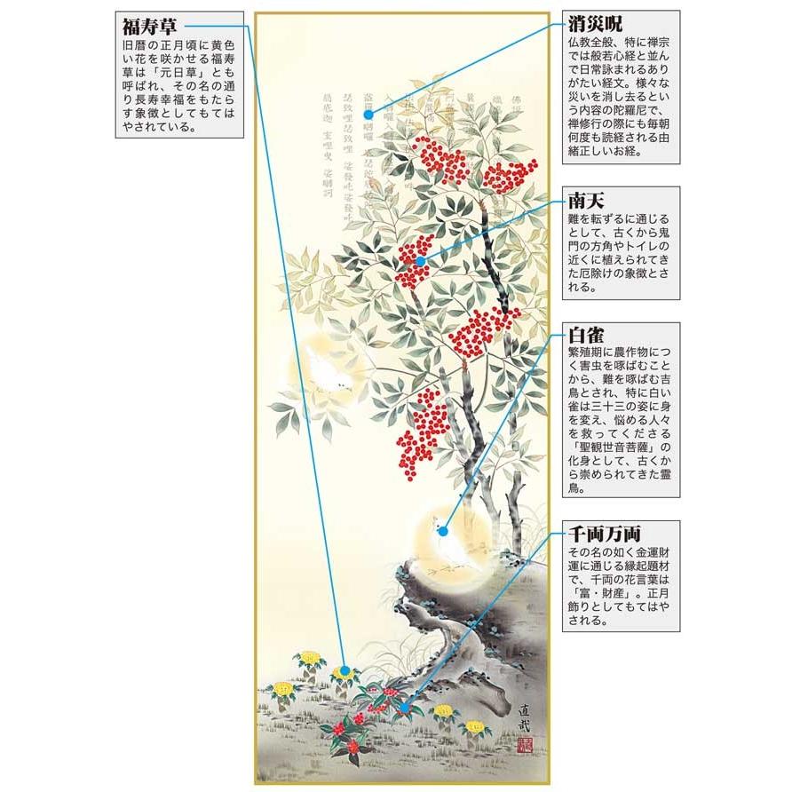 K6D5-003a  消災南天白雀図掛軸の画像