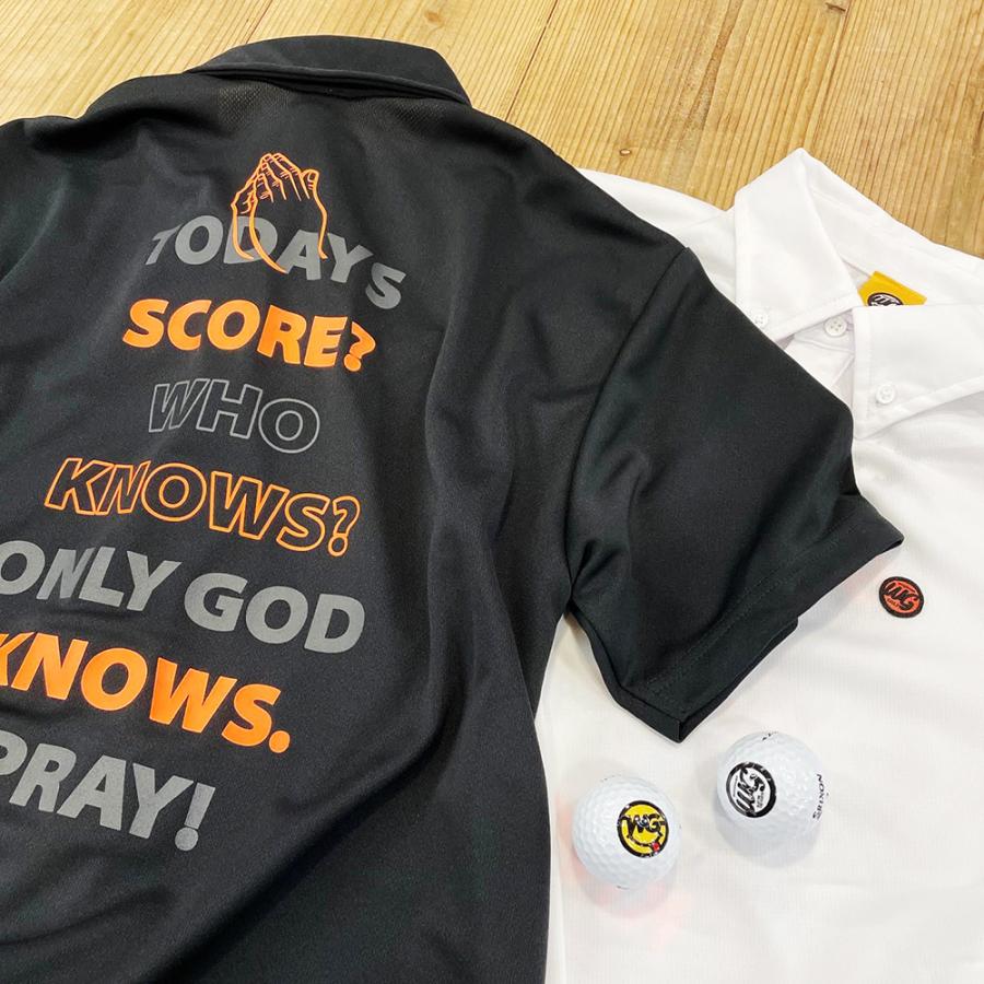 ＜SALE＞WG Polo Shirts ゴルフ ポロシャツ "ONLY GOD KNOWS" 黒×オレンジ 0300012 0300012 WASISTOCKTS 通販