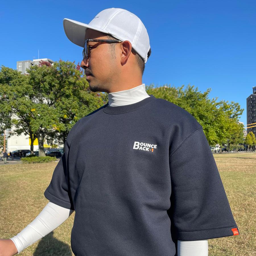SHANK YOU! ゴルフ 半袖 スウェット（裏起毛）「Bounce Back」ネイビー