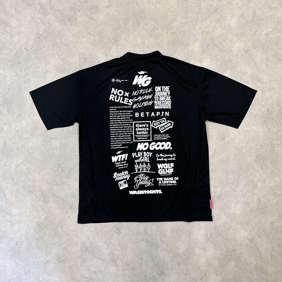 WASSISTOCKTGOLF ゴルフモックネックシャツ 白　Ｌ モックネック ゴルフシャツ ゴルフウェア メンズ ブランド