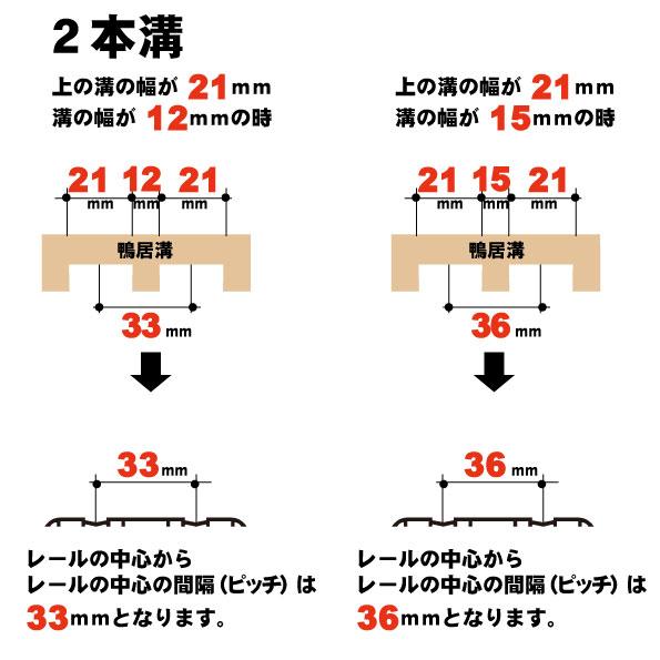 イーグル 浜国】アルミホームフロアレール ダブル(P-36)長さ:3000mm  