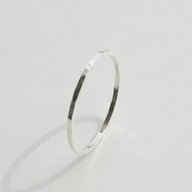 シルバーフラットリング 1.0mm幅 鎚目 3号〜27号｜WKS FLAT RING 1.0 sv hammer finish｜SILVER950 銀 指輪 FA-167 |  | 03
