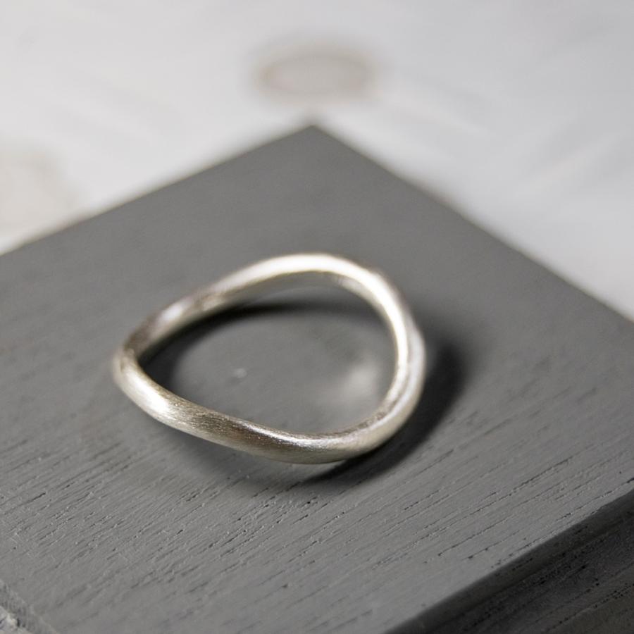 シルバーウェーブプレーンリング 2.0mm幅 つや消し 3号〜27号｜WKS WAVE PLANE RING 2.0 sv matte｜FA-545 | 