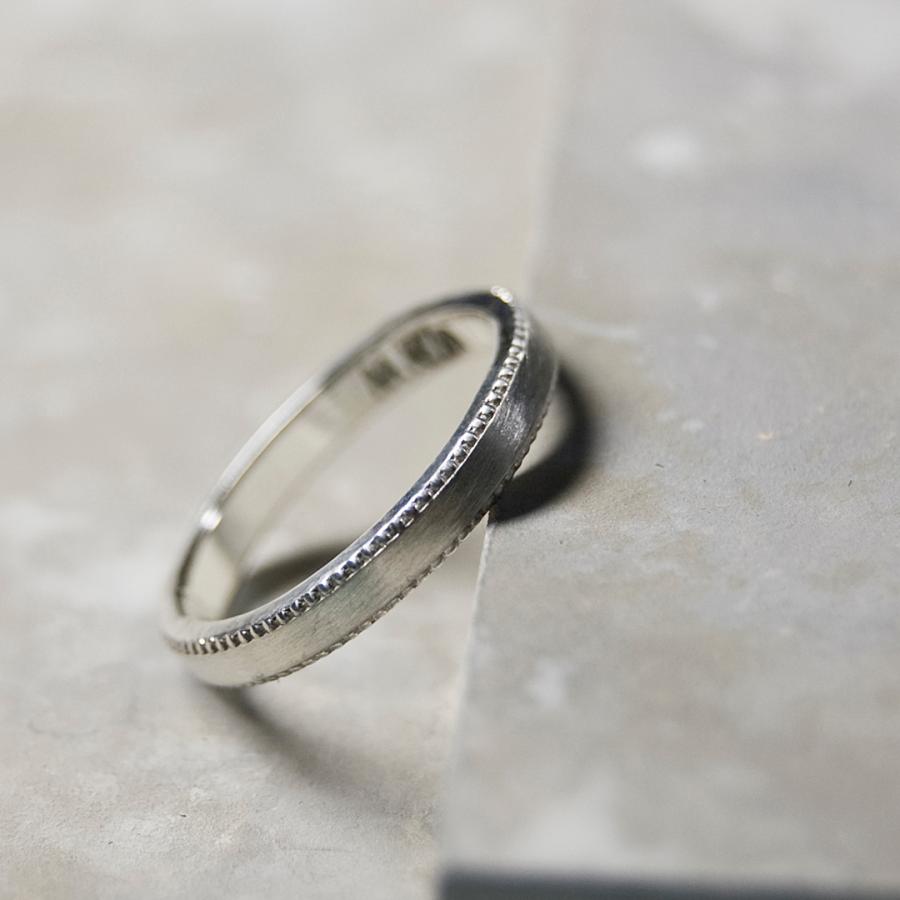 シルバーミルグレインフラットリング 2.4mm幅 つや消し 3号〜23号｜W.K.W. MILGRAIN FLAT RING 2.4 sv matte｜FA-652 |  | 01