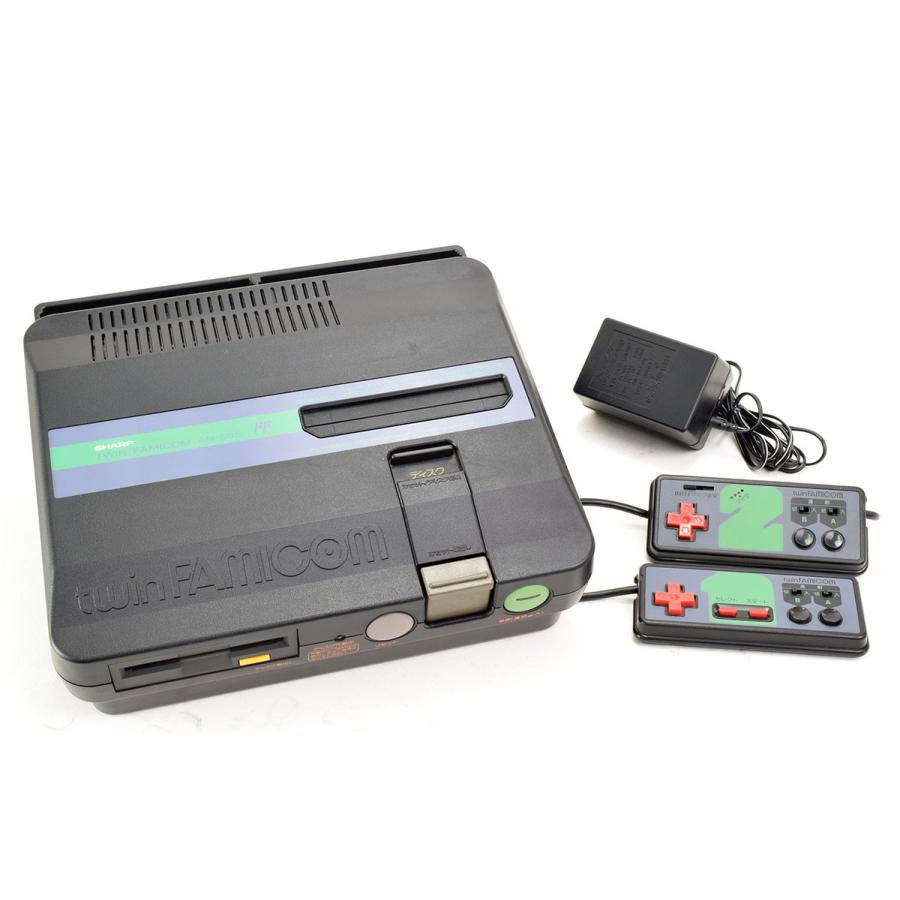 ツインファミコン黒セット動作品ニンテンドーバージョン 中古】【動作品】 FC ツインファミコン FFマーク版 本体 黒 後期