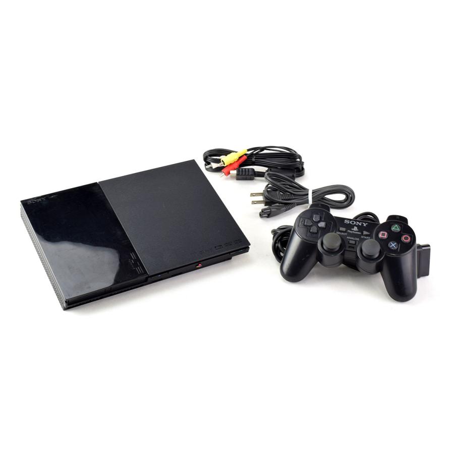 中古】 PS2 チャコールブラック SCPH-90000CB 本体 コントローラー（色 
