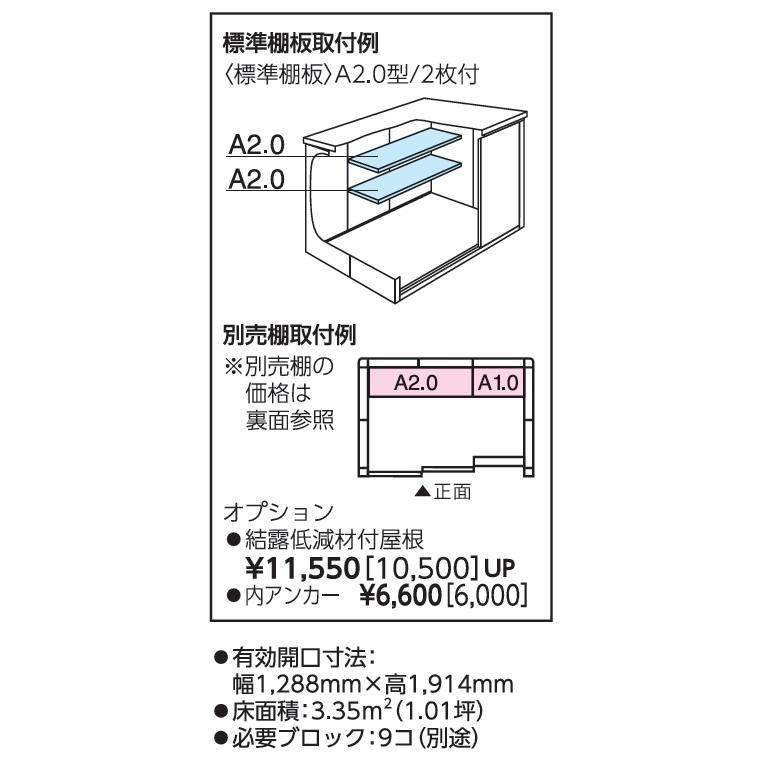 ヨド物置　ブラックエルモ　LMD-2215-BK　標準高タイプ　一般型【東海地区限定販売】愛知県・岐阜県・三重県_3