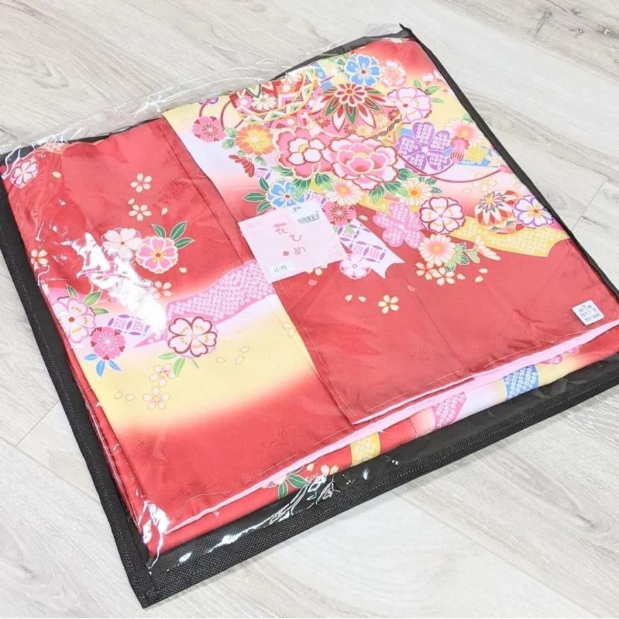 七五三 女の子 7歳 四つ身 着物 襦袢付き 絵羽柄 白 赤 桜 BY7-8 七五三 女の子 7歳 四つ身 着物 襦袢付き 絵羽柄 白 赤 桜 BY7-8