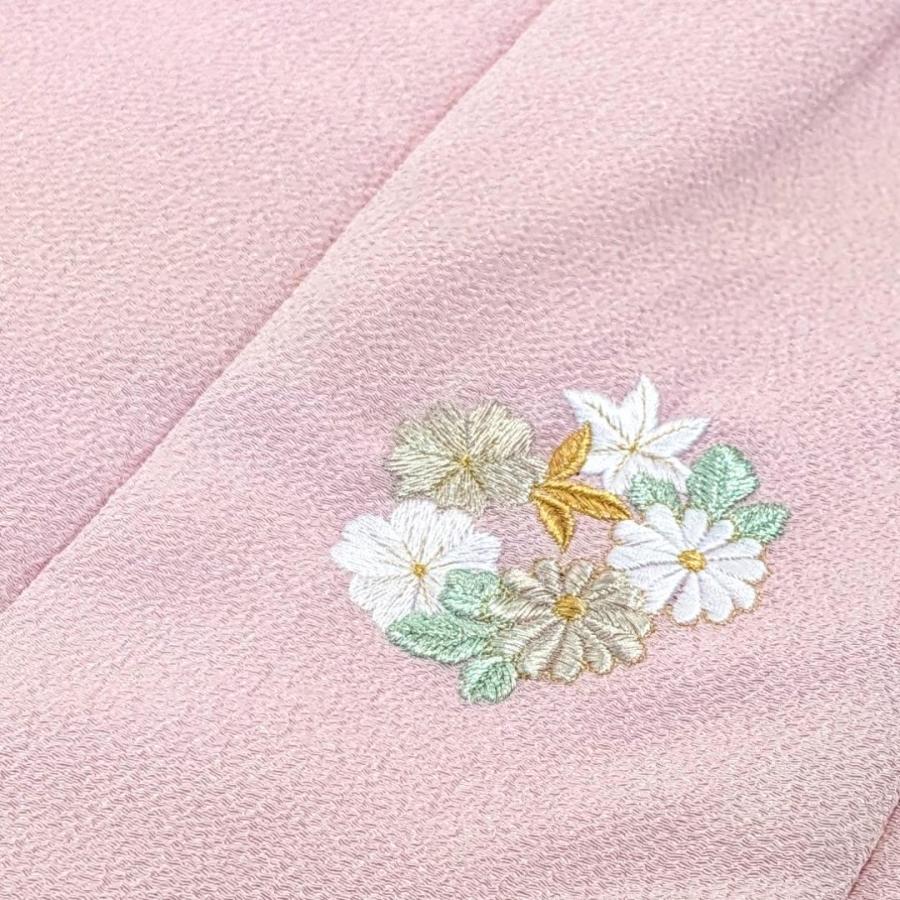 七五三 3歳 女の子 被布コート 単品 くすみ ピンク 毬 刺繍 SH10-3