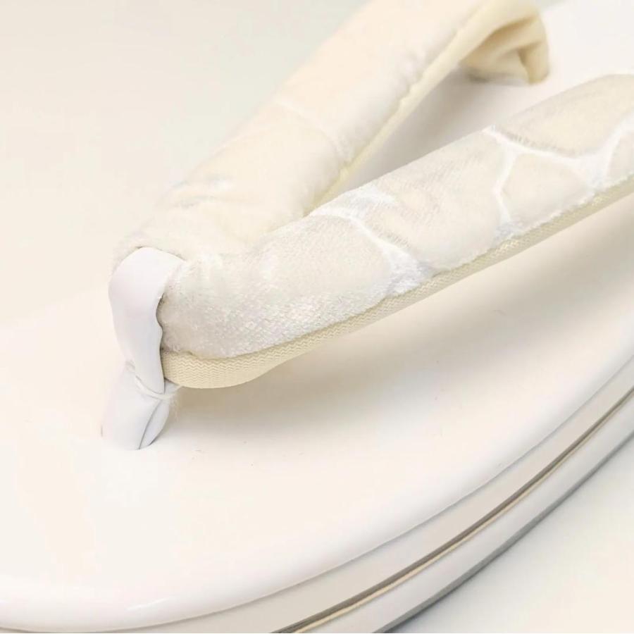 立体ベロア生地 振袖用 草履バッグ セット ホワイト u62 NISHIORI 草履バッグセット ふんわりベロア 振袖用 コーデュロイ