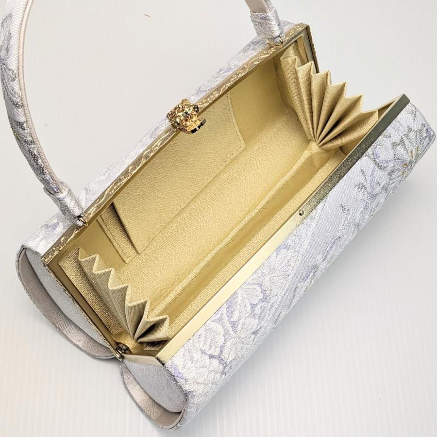 紗織 ブランド 草履バッグ セット 帯地 低反発 シルバー Lサイズ