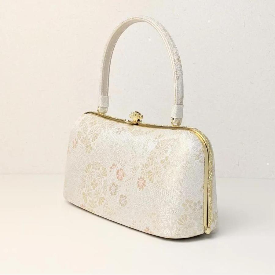 紗織 ブランド 草履 バッグ セット 帯地 シルバー フォーマル Lサイズ H4 草履バッグセット 沙織 紗織 礼装用 シルバー系の草履&華柄の