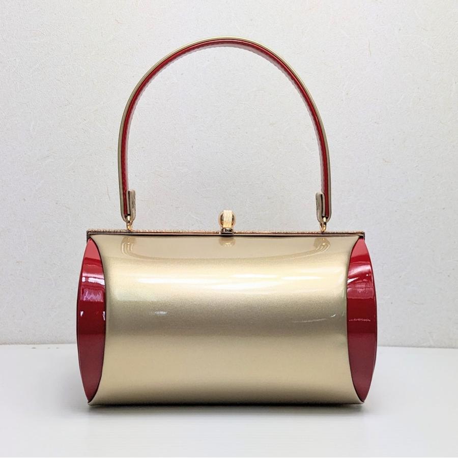 和装 草履バッグセット 振袖用 エナメル ゴールド 赤