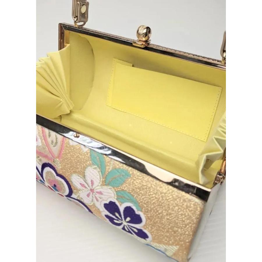 草履バッグセット 振袖用 帯地 ゴールド 桜 フリーサイズ w49-8 草履バッグセット 振袖用 帯地 ゴールド 桜 フリーサイズ w49-8