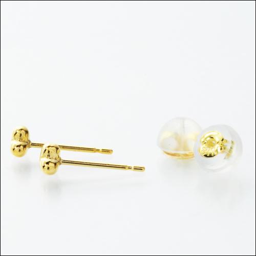 K18 金 ゴールド 3mm ぷっくりスタッドハートピアス 地金 爆買 