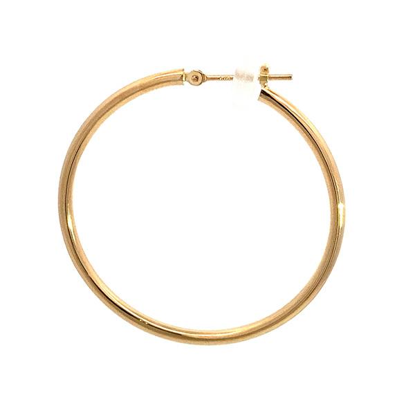 日本製 太め フープピアス 2mm×35mm 両耳用 定番 シンプル K18 YG レディース 女性 爆買_4