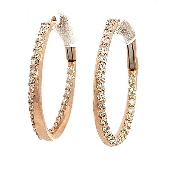 フープピアス 18kピンクゴールド ダイヤモンド 0.5カラット ピアス 