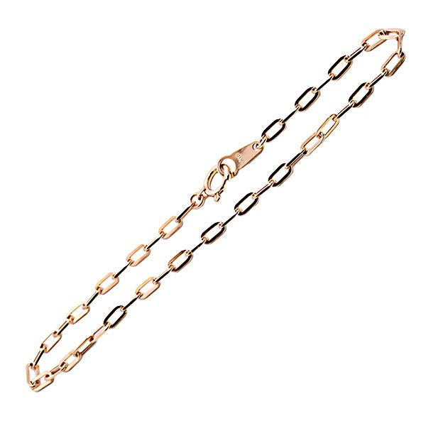 18k チェーンブレス 角アズキ ブレスレット 18cm レディース メンズ